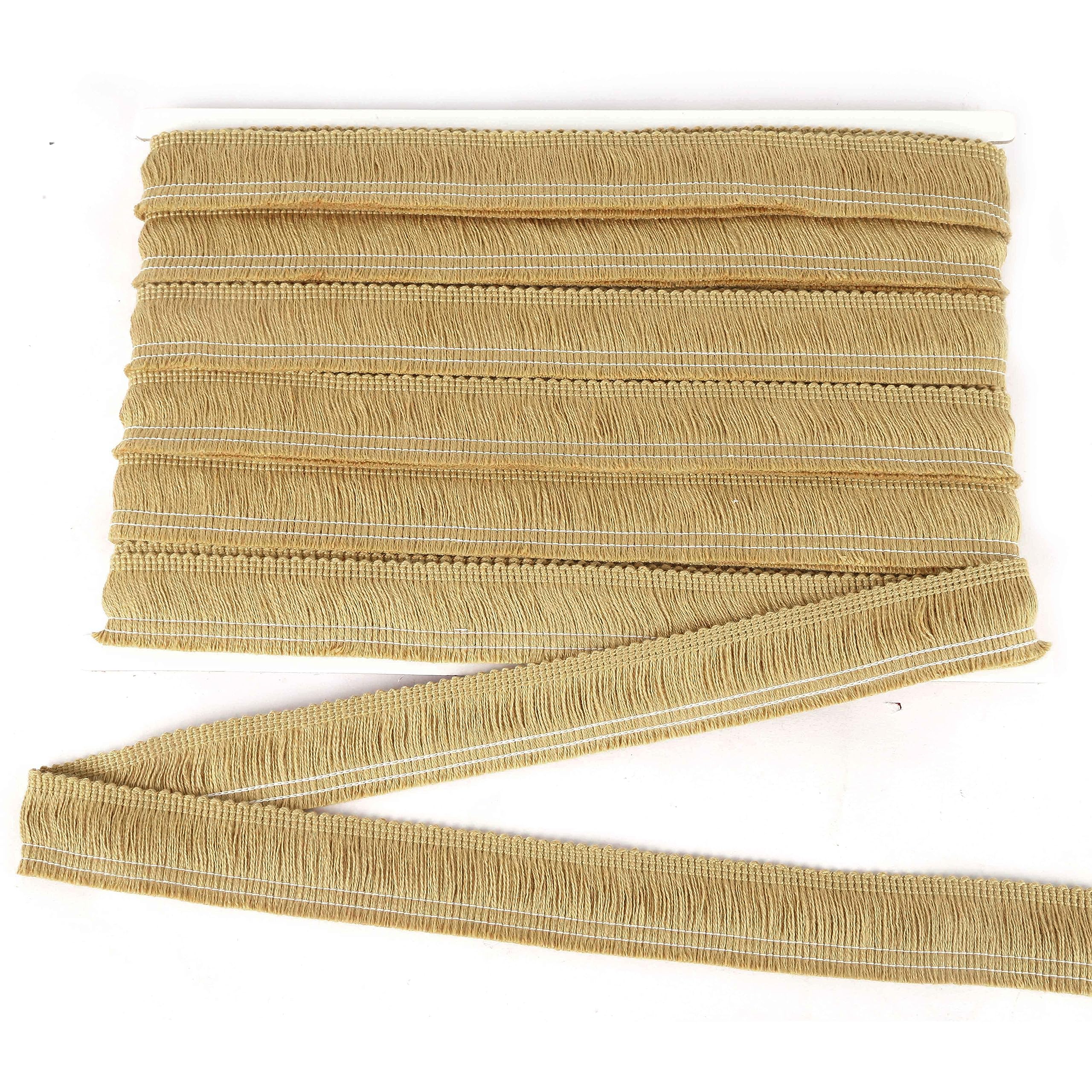 BEL AVENIR Lace Fringe Trim Tassel Trim Sewing Accessory 13.7 Yards x 1 Inch for Clothes Home Decoration DIY (Khaki)
