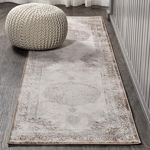 JONATHAN Y MDP402A-28 Rosalia Cottage Medallion - Alfombra de pasillo para interiores, estilo vintage, bohemio, fácil de limpiar, para dormitorio,
