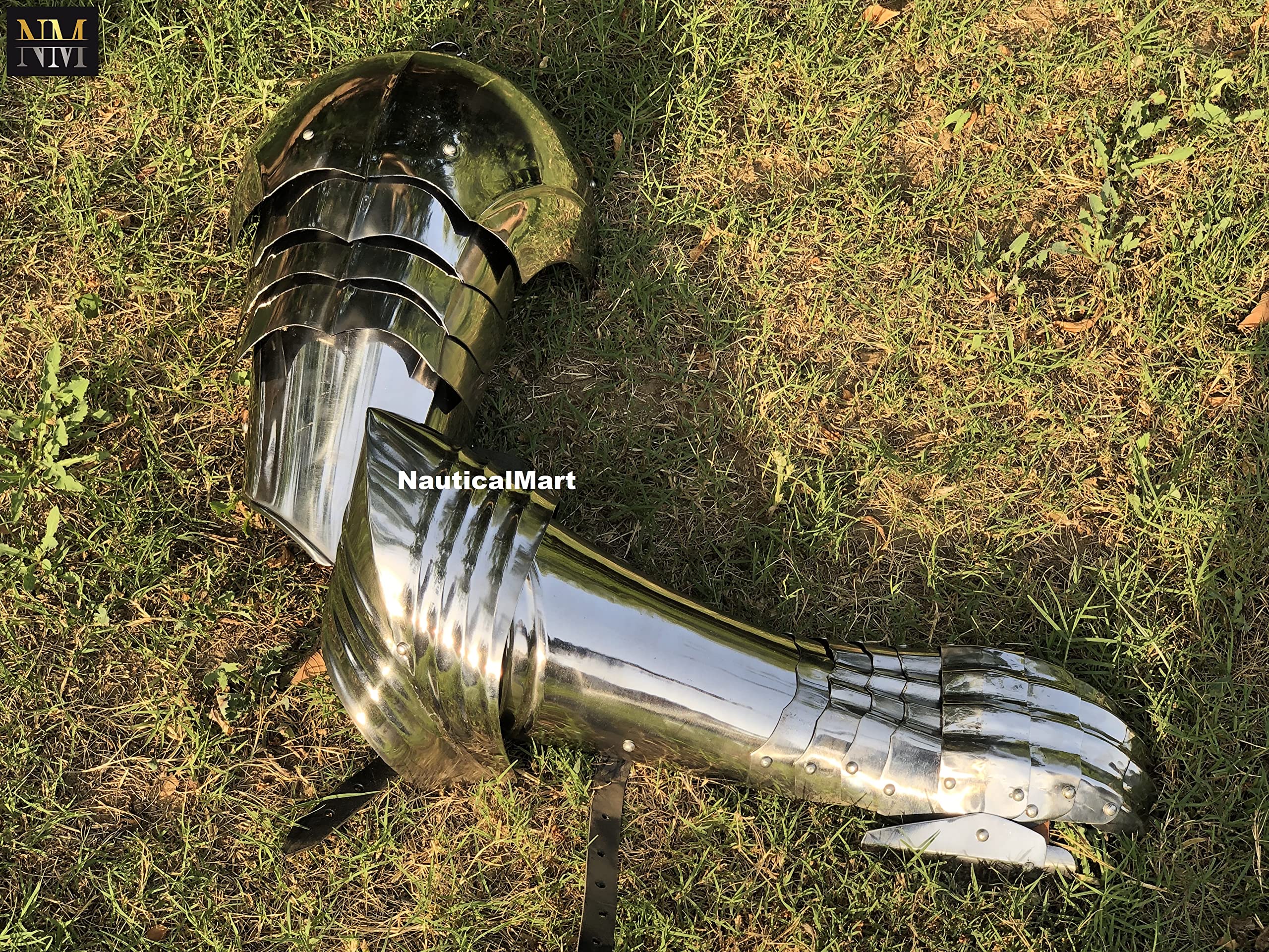 Medieval Knight Full Armor Arm Single Hand Steel Arm Protection Full Functional Armour LARP Battle Ready Historical Reenactment Costume