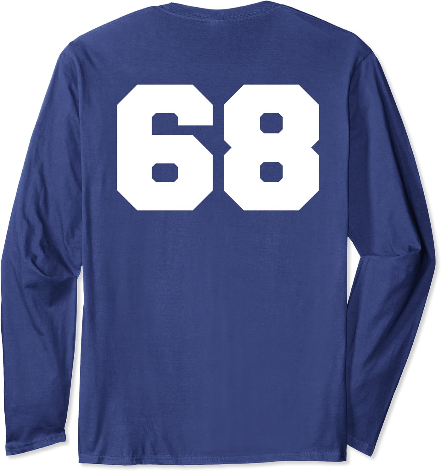 number 68 sports jersey player 68 fan back print varsity long sleeve t shirt clothing shoes jewelry