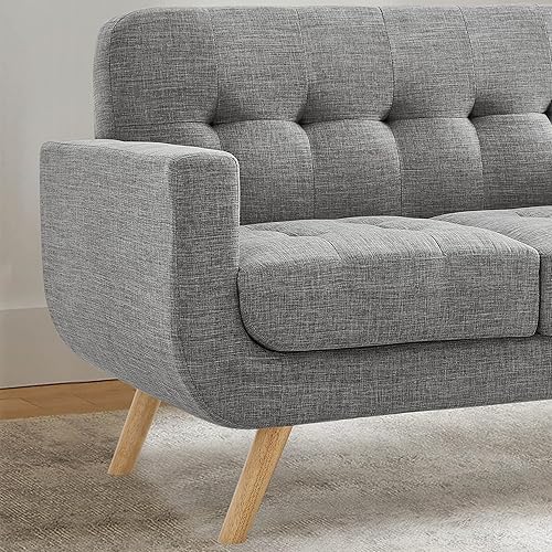 Miniatura 6 de Rosevera Elena - Sillón contemporáneo con tapicería de lino, muebles de sala de estar, color gris Gris,Beige,Beige