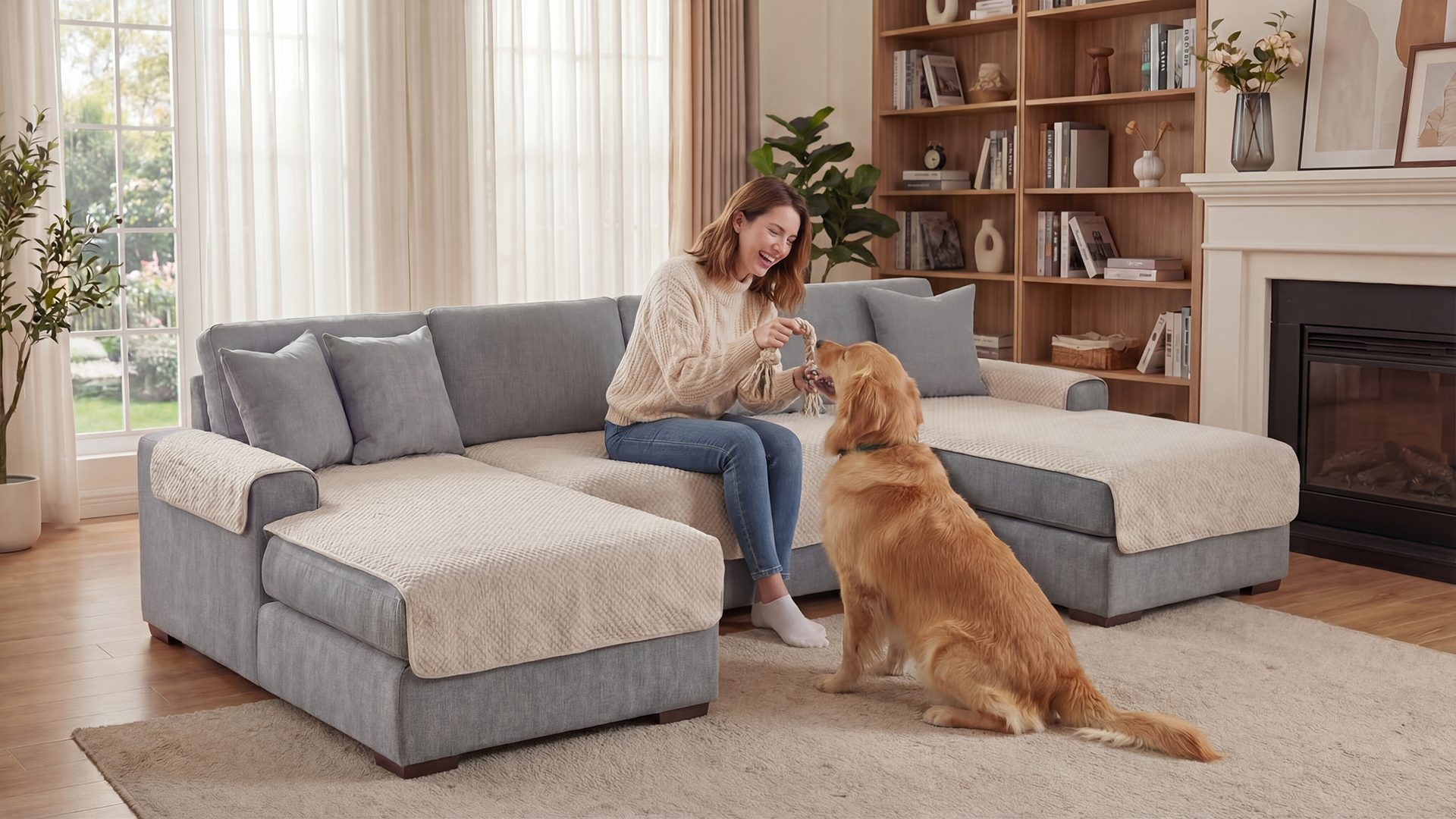 Amazon.com: H.VERSAILTEX Waterproof Couch Cover Plush Sofa Cover