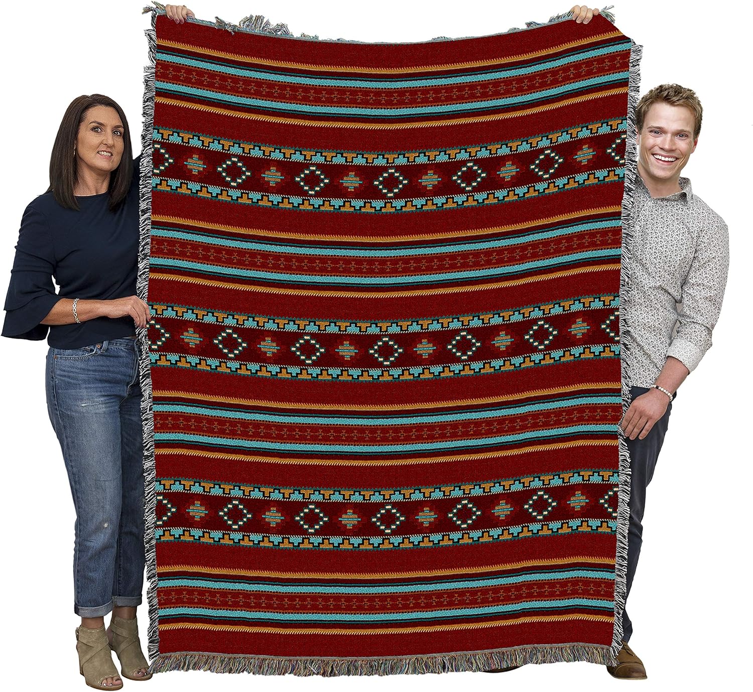 Saddleblanket Red Blanket Southwest Native American Inspired Gift