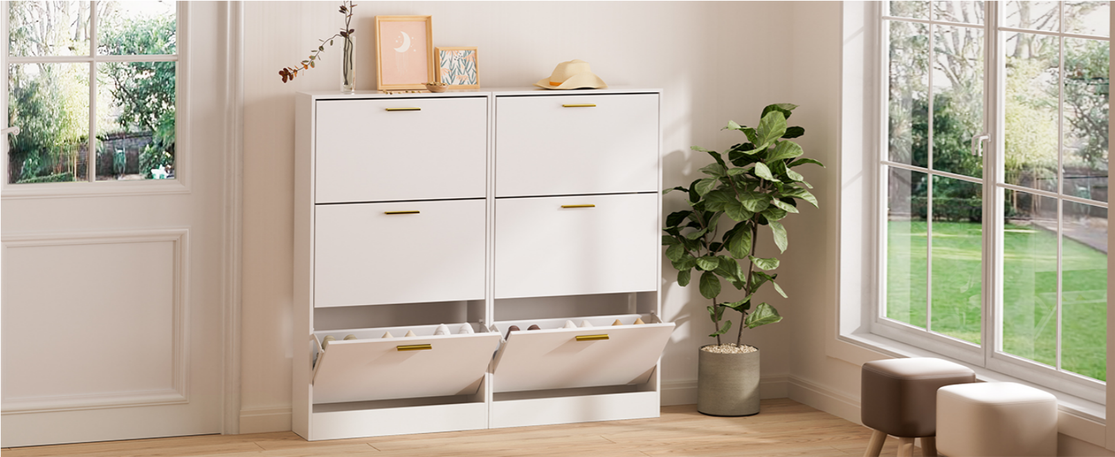 Amazon.com: LYNSOM Shoe Cabinet, Free Standing Tipping Bucket Shoe