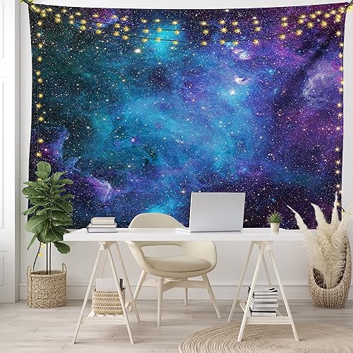 Miniatura 6 de Ambesonne Tapiz del espacio exterior, estrellas galaxias en el espacio, planetas astronómicos celestiales en el universo, Vía Láctea, decoración de