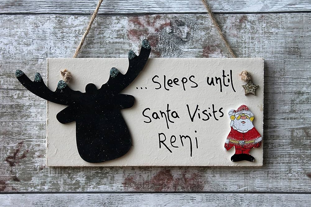 Personalised christmas countdown plaque Clearance