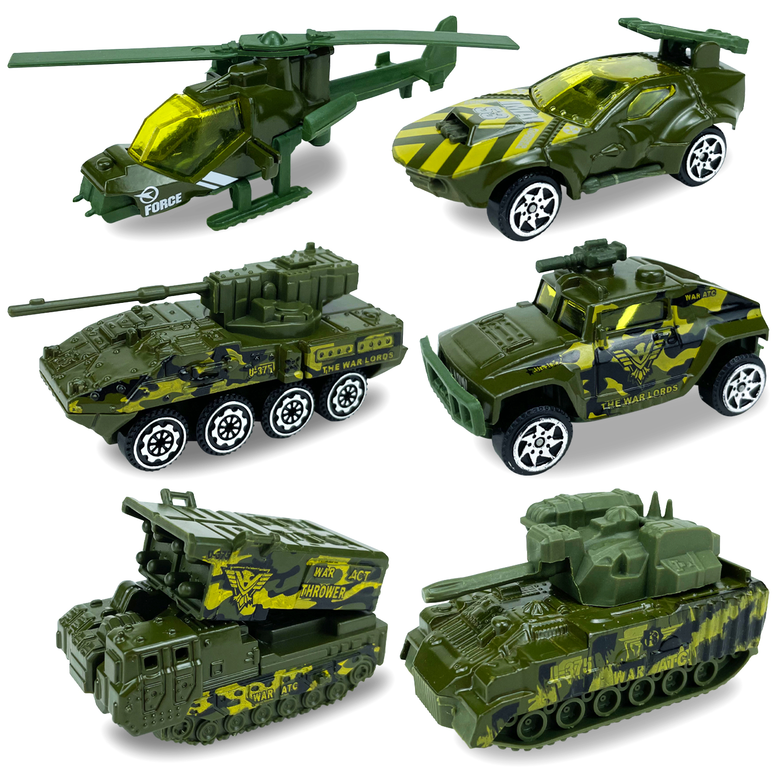 Amazon.com: 6 Pack Diecast Military Vehicles Truck Set, 1:64