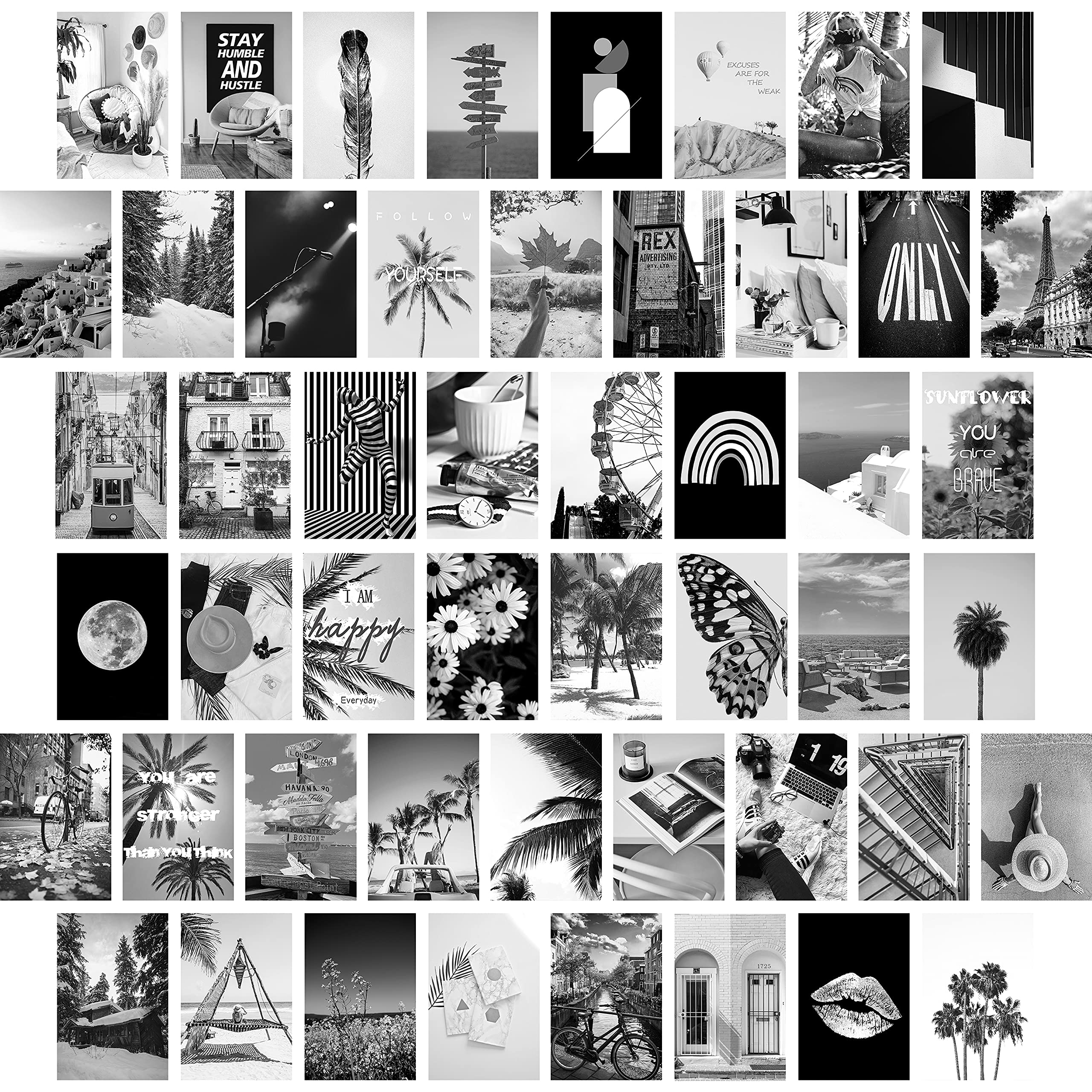 Buy Black and White Aesthetic Photo Collage Kit for Wall Art Decor50