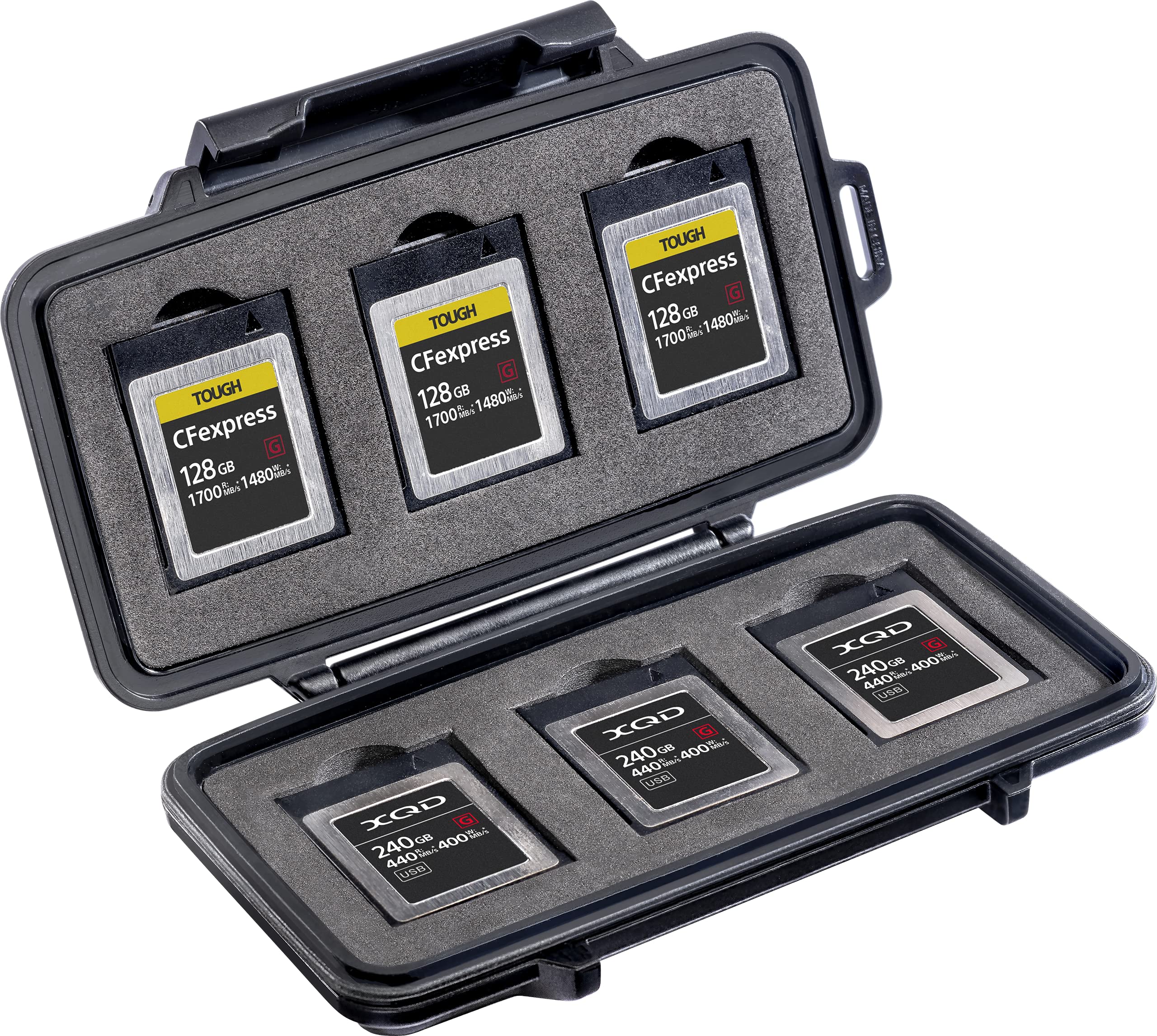 Peli 009650-0100-110E Etui na Karty Pamięci, Czarny, 6x CFexpress
