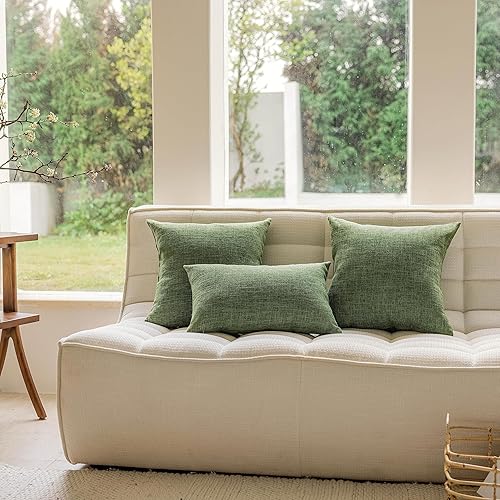 Miniatura 4 de Home Brilliant Juego de 2 fundas de almohada europeas de 24 x 24 pulgadas con forro de lino, fundas de almohada decorativas de primavera, fundas de