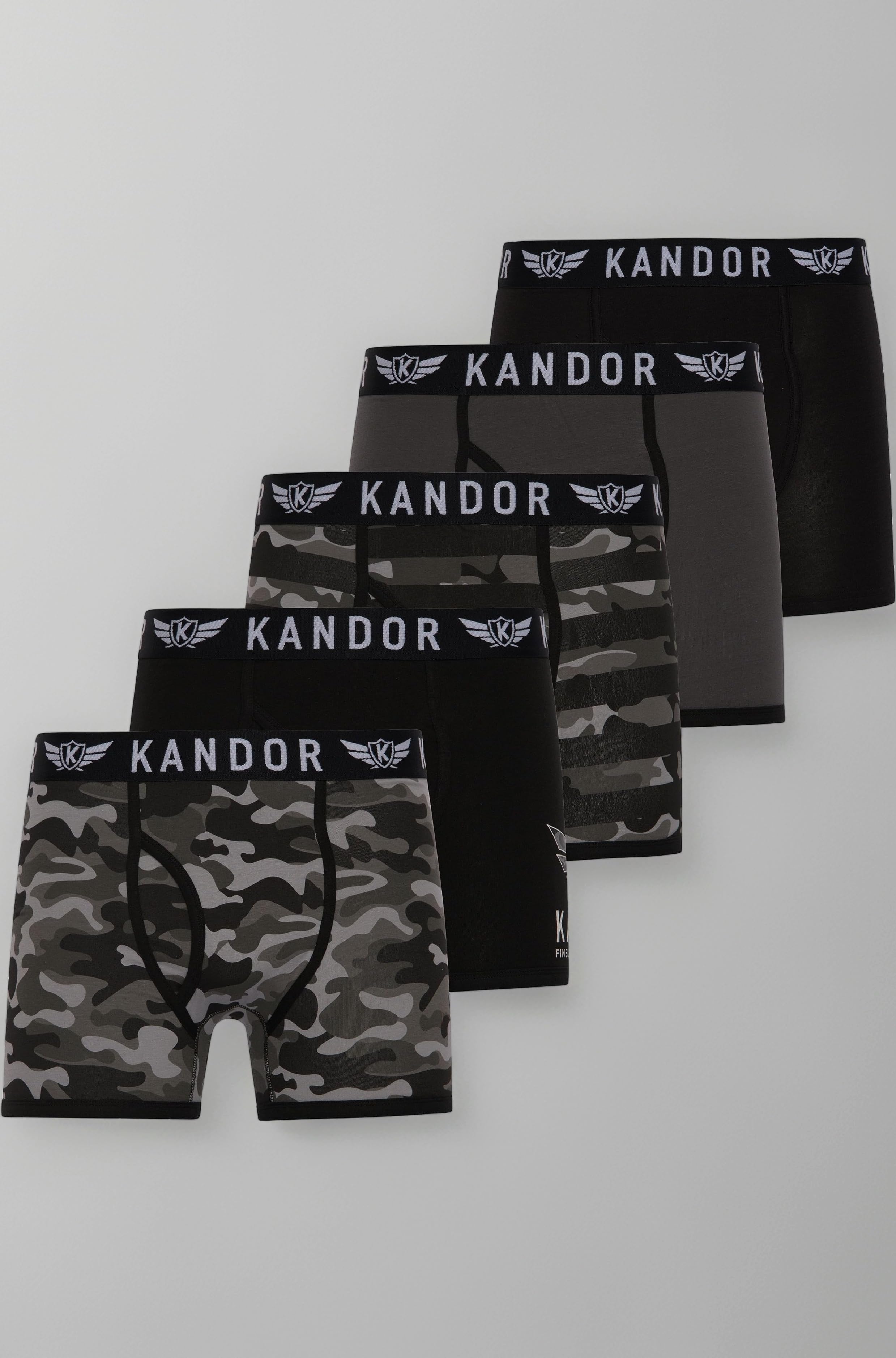 mens boxers – boxer shorts for men multipack of 5, comfortable stretch cotton men’s underwear trunks, colourful & black underpants, multi pack man bries, Black Camo Pack, S, Black Camo Pack,