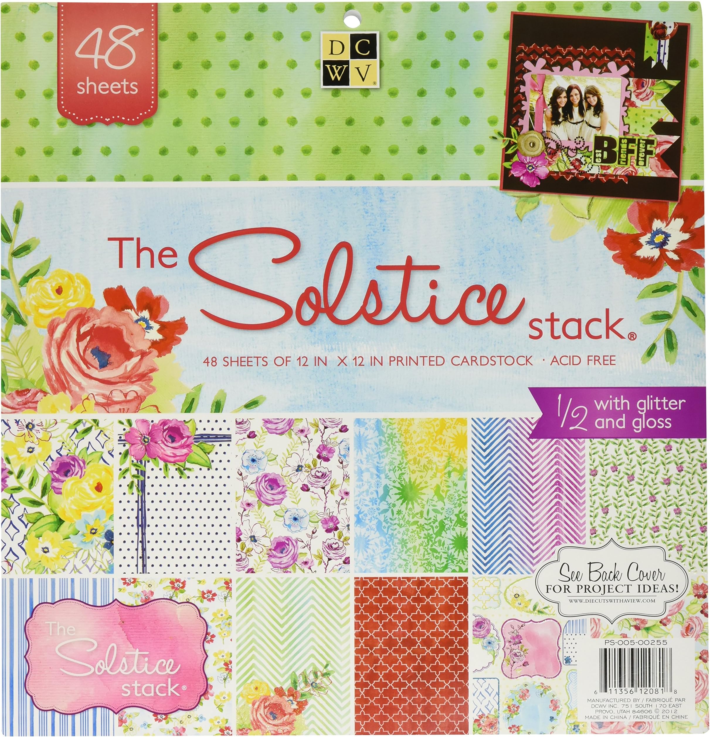 Die Cuts Paper Stack 12"X12" 48/Pkg-Solstice