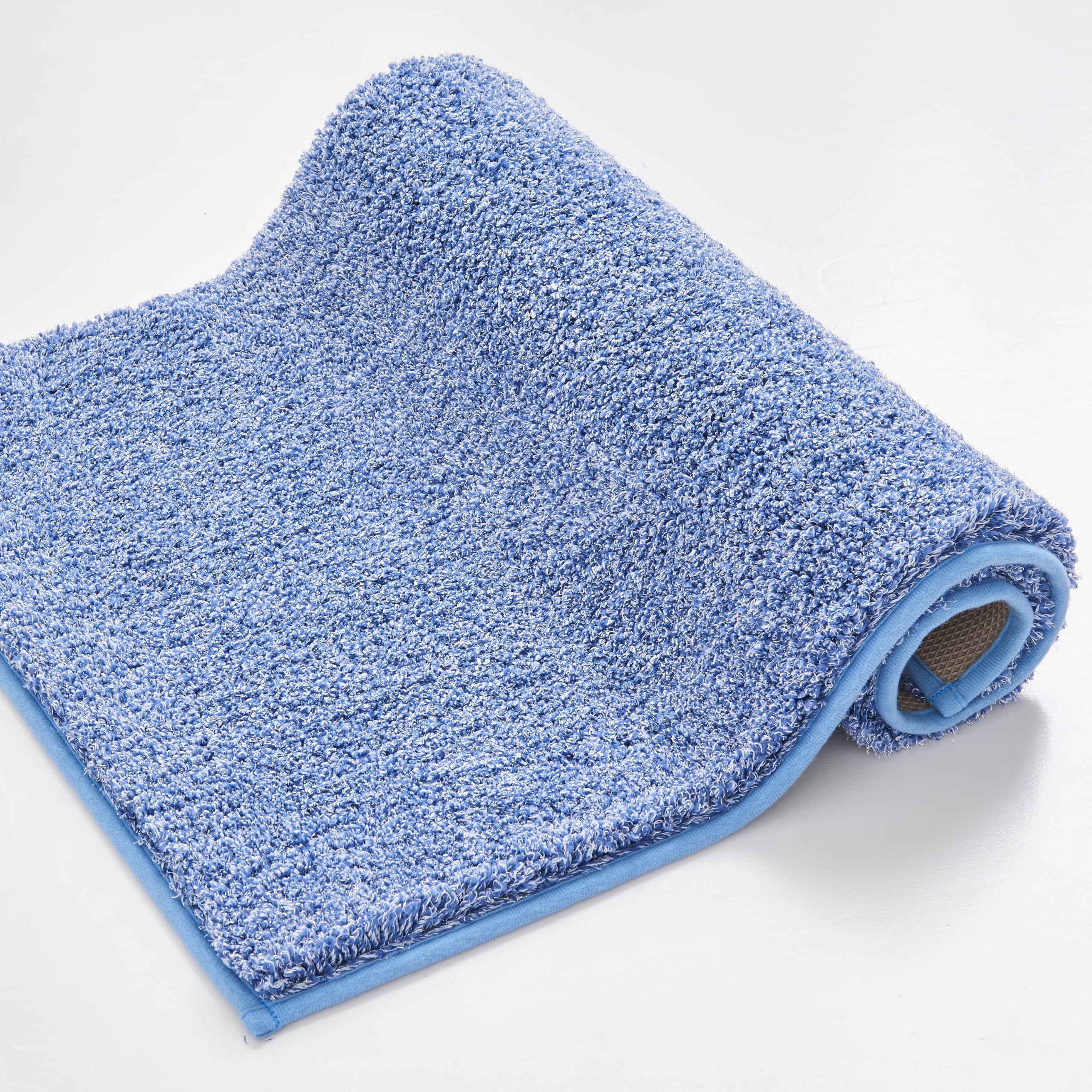 Douceur Blue Bathroom Rugs Non Slip, Super Soft Microfiber Bath Mats for Bathroom Washable, Fluffy Absorbent Bath Rugs, Quick Dry Shower Mat, 32" x 20