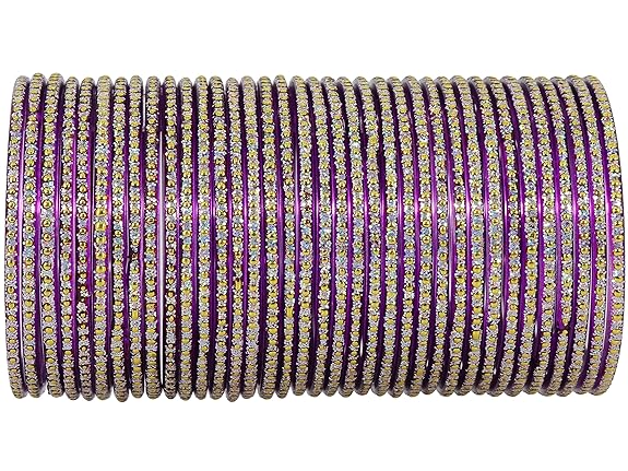 NMII Glass with Polka Dots & Glitter Stylish Fancy Bangles Set For Women & Girls | Glass Bangles | Traditional Women Bangles - Pack of 36 Bangle