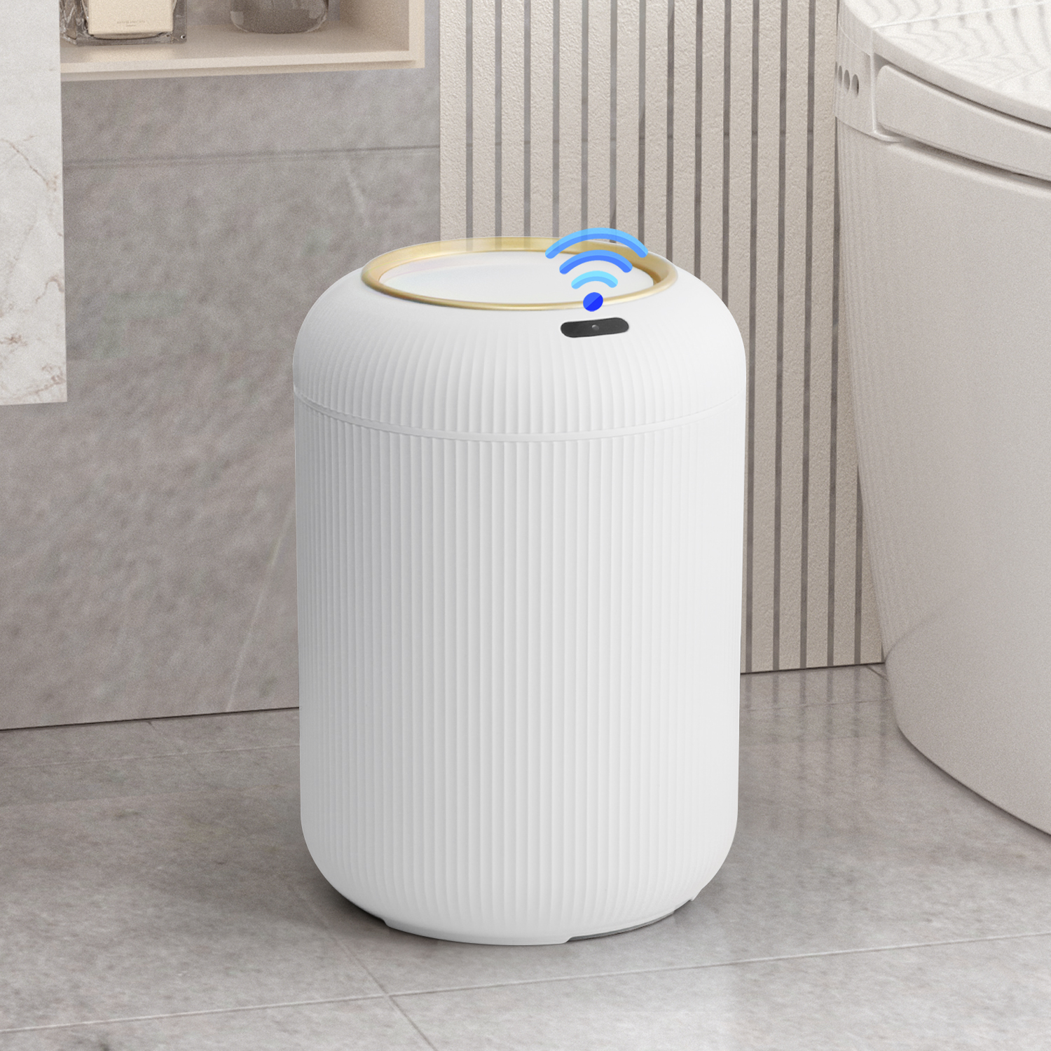 Image of Smart Bathroom Trash Can with Lid，3 Gallon Bathroom Garbage Can Automatic Touchless，Motion Sensor Trashcan, Baby Diaper Trash Bin, Mini Pink Waste Basket for Bedroom, Kitchen, Restroom, Office