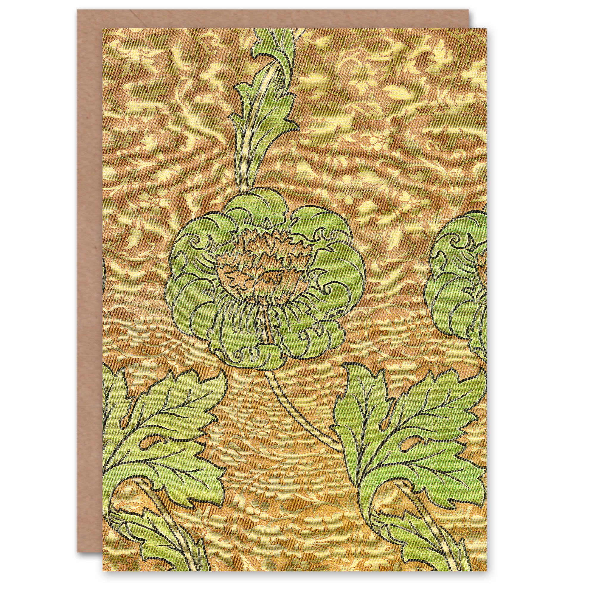 William Morris Art Card Flower Bloom Textile Detail