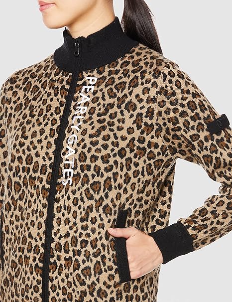 美品 パーリーゲイツ カシミヤ混 ニット レディース サイズ0 レオパード柄 美品 パーリーゲイツ カシミヤ混 ニット レディース サイズ0