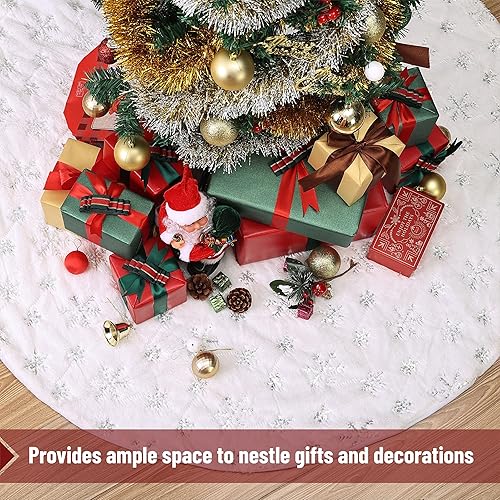 Vista 59 de Mr. Pen Christmas Tree Skirt - 48 inches, Faux Fur, White