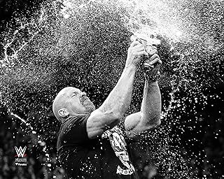Stone Cold" Steve Austin WWE Unsigned Black and White/Beer Splash Photograph - Wrestling Photos