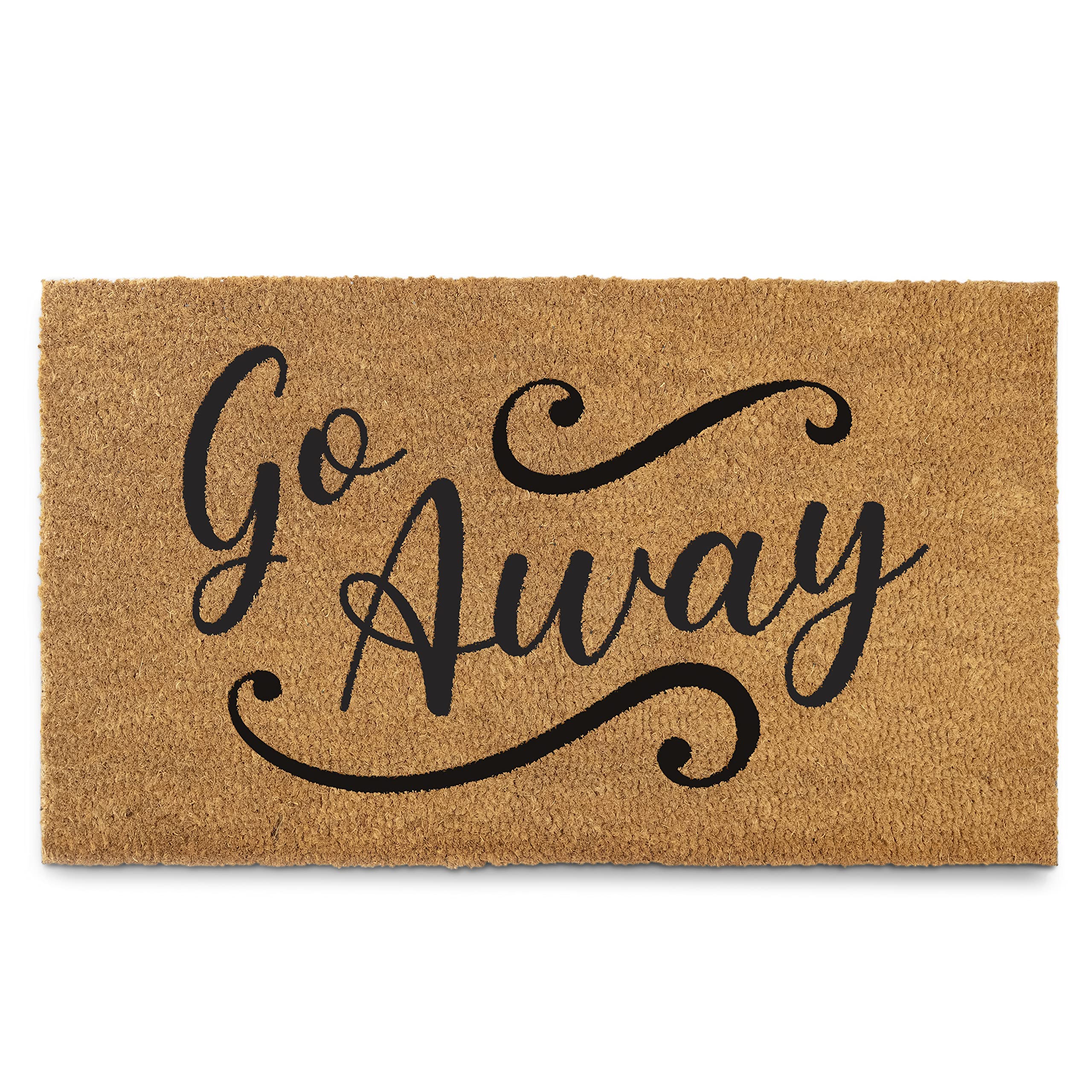 MAINEVENT Go Away Doormat, 30x17 Inch, Funny Door Mat Outdoor, Go Away Front Door Mat, Unwelcome Mat, Farmhouse Style
