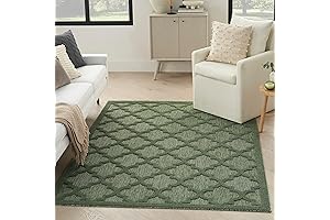 Nourison Easy-Care 5x7 Green Rug: Vibrant Style for Indoor and Outdoor Spaces