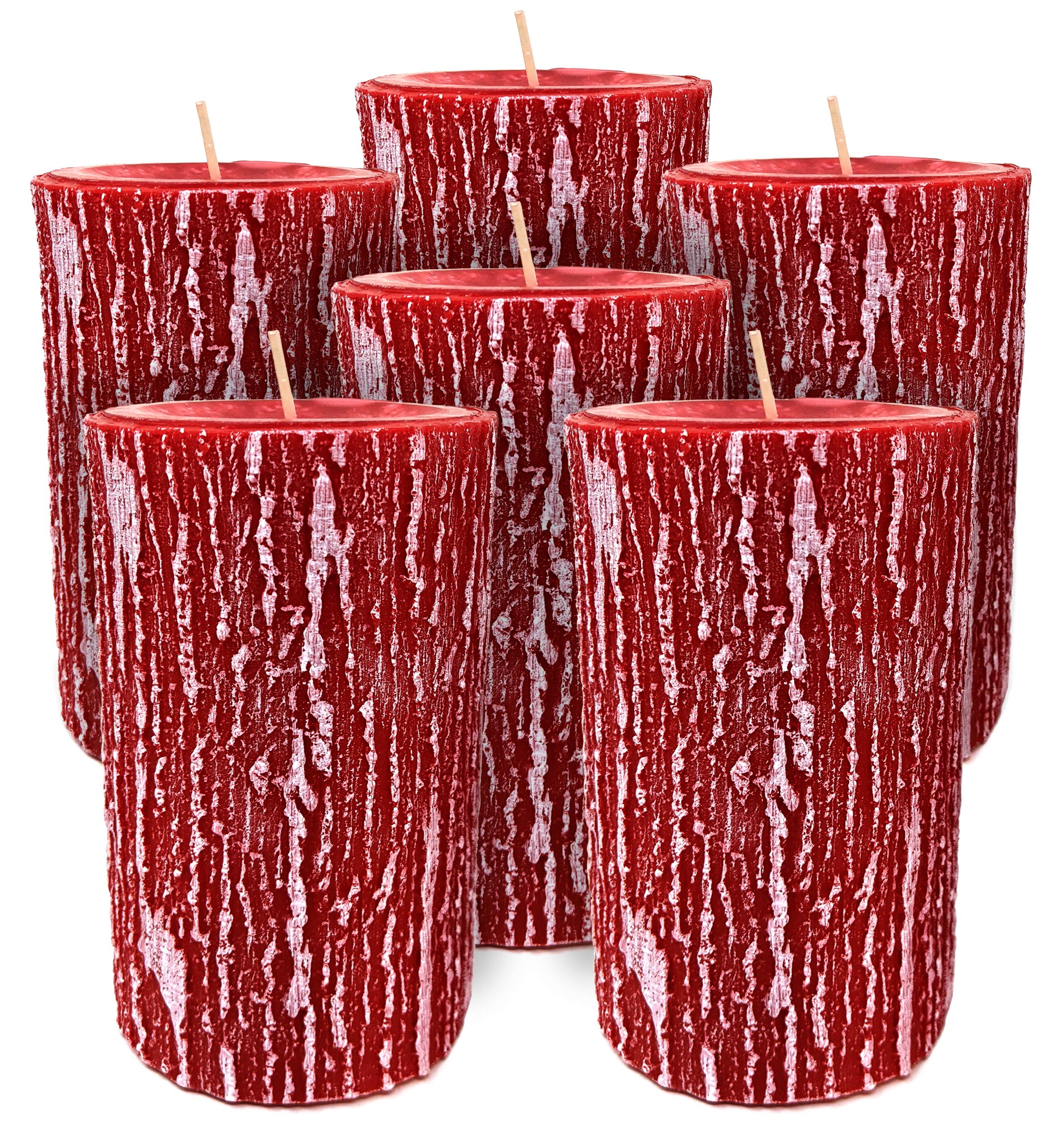 Hyoola Candele Rosse Cilindriche - Candele Decorative a Colonna 7,5 x