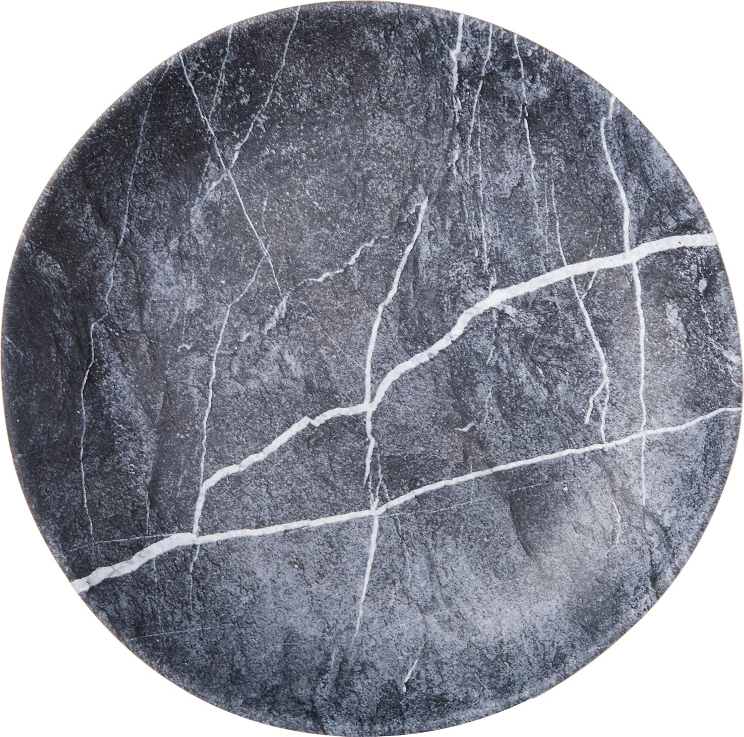 Carlisle FoodService Products Ridge Reusable Plastic Plate Dinner Plate for Home and Restaurant, Melamine, 10.5 Inches, Soapstone, (Pack of 12)