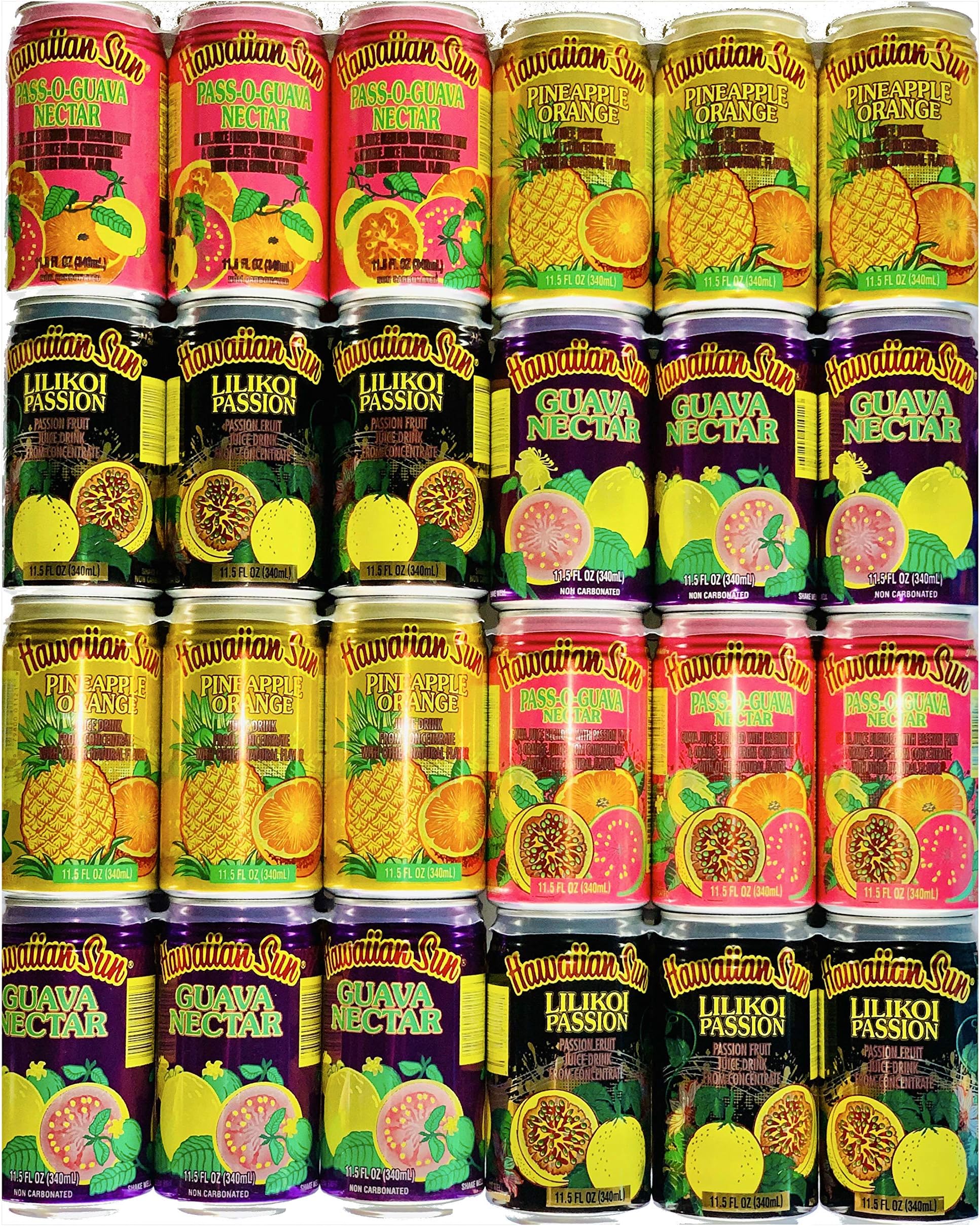 Drinks 24 Pack Sampler (Pass-O-Guava,Pineapple-Orange, Lilikoi-Passion Fruit, Guava) 6 Pack of Each
