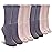 Doctor\'s Choice Diabetic Socks for Women, Non-Binding Top, Soft & Cushioned Crew, Circulatory Neuropathy Socks for Swollen Feet, Moisture-Wicking, Stretchable, 4 Pairs, 9-11 Medium - (Pink/Purple)