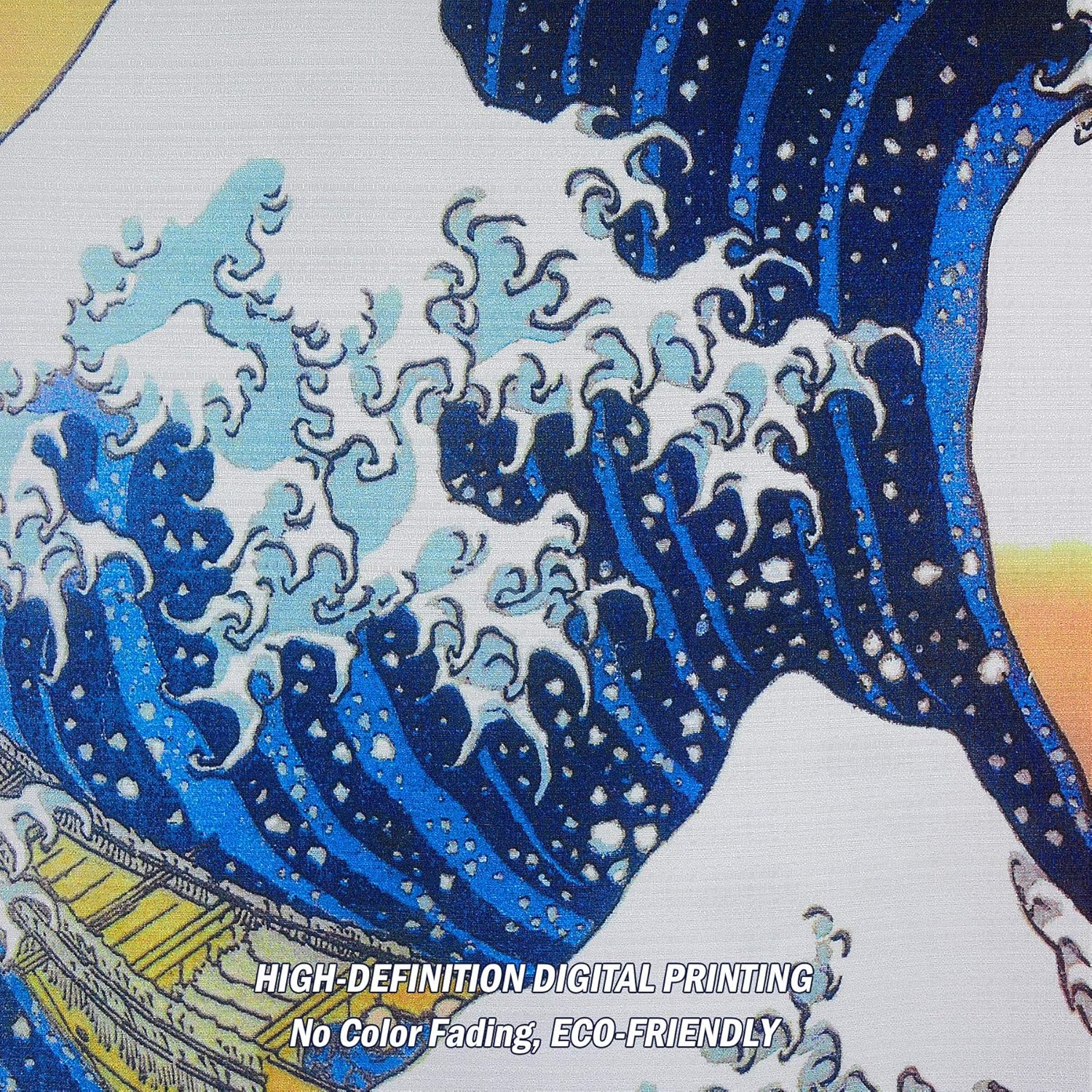 LIGICKY Japanese Noren Doorway Curtain Ukiyoe Hokusai The Great Wave off Kanagawa Mount Fuji Door Hanging Tapestry for Home Decoration 33.5 x 59 inch