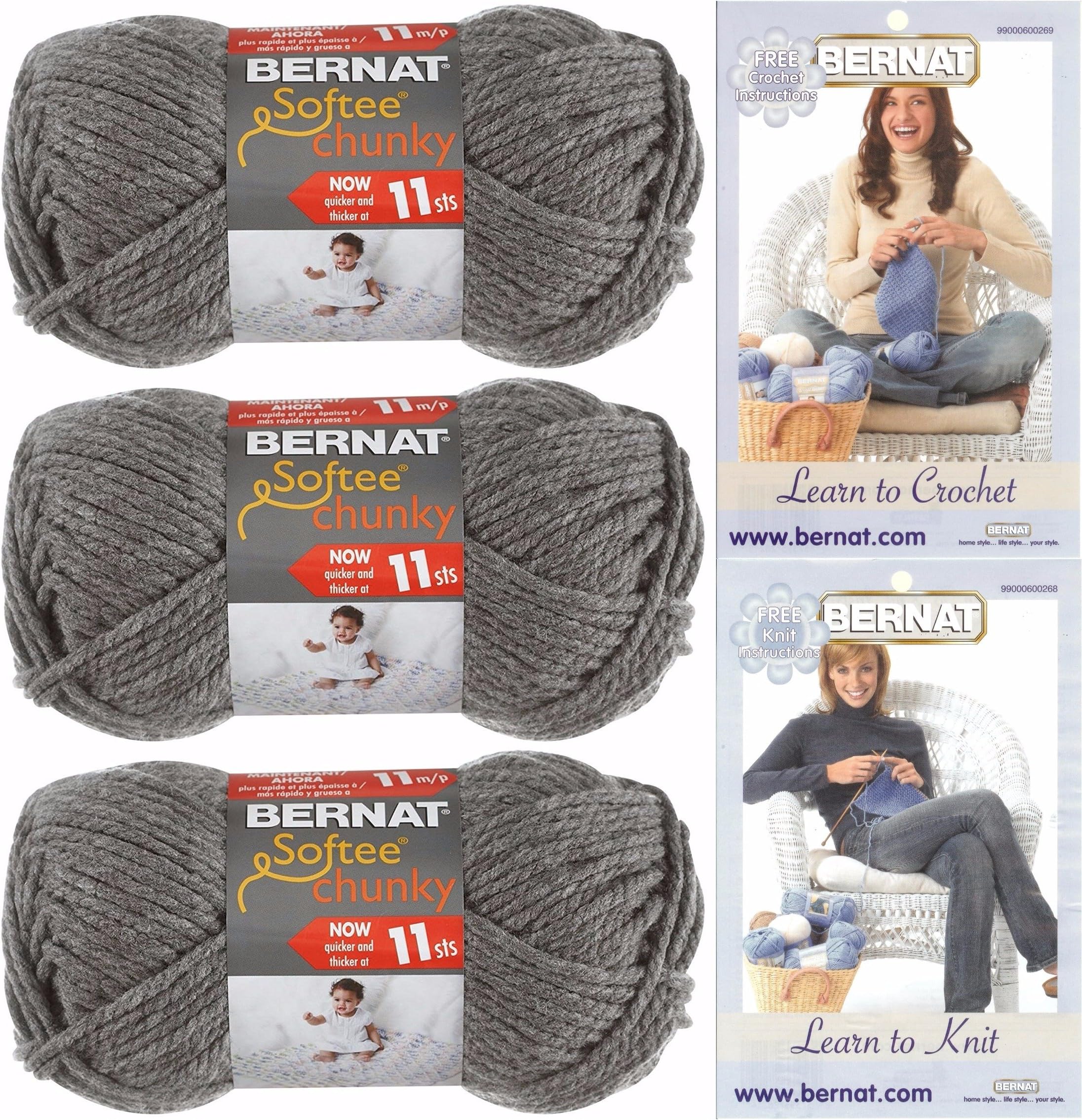 Bernat Softee Chunky Filato Super Bulky N°6 – 3 Matasse Colore Giada Chiara, 100% Acrilico, 99m Per Gomitolo - 3
