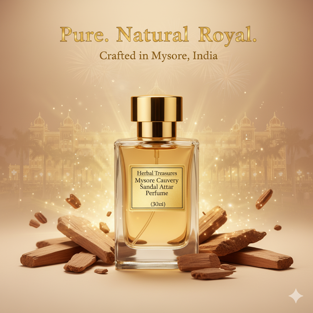 Herbal Treasures Mysore Cauvery Sandal Attar Perfume 30ml | Unisex