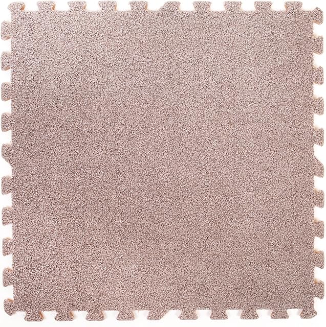 9 Grey Carpet Interlocking Foam Mats with Edges - Perfect for Floor Protection, Garage, Exercise, Yoga, Playroom. Eva foam (9 tiles)