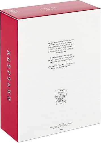 Miniatura 4 de Hallmark Keepsake Adornos de Navidad 2023, Disney Tim Burton, The Nightmare Before Christmas Halloween Town, adorno de cristal, juego de 9, regalos