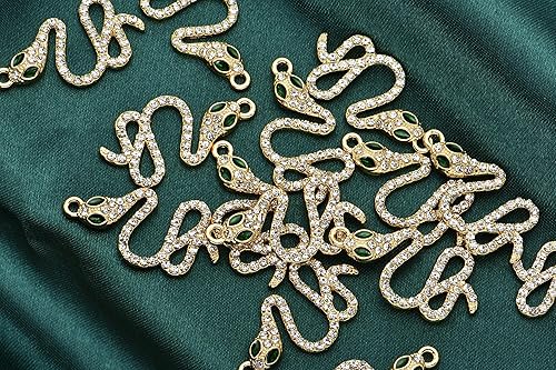 Miniatura 3 de Paquete de 20 dijes de diamantes de imitación chapados en oro, accesorios de cristal para collares, pulseras, joyería, manualidades, bricolaje