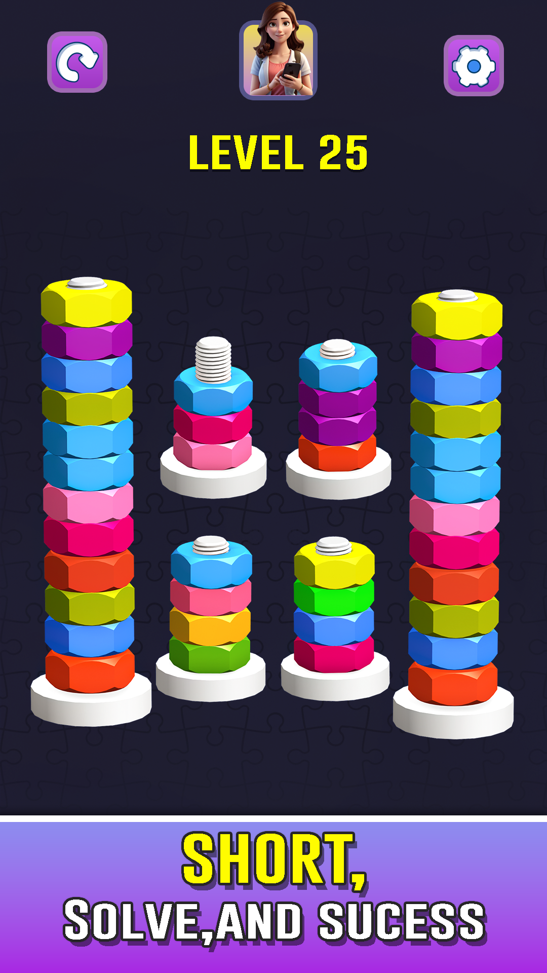Nut Sort: Nuts and Bolts. Test your skills with Nuts and Bolts Sort ...