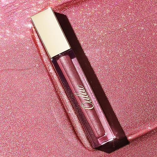 Miniatura 8 de Oulac Brillo labial líquido brillante con purpurina de alto brillo para mujeres, brillo de labios líquido brillante, no pegajoso, brillo de labios