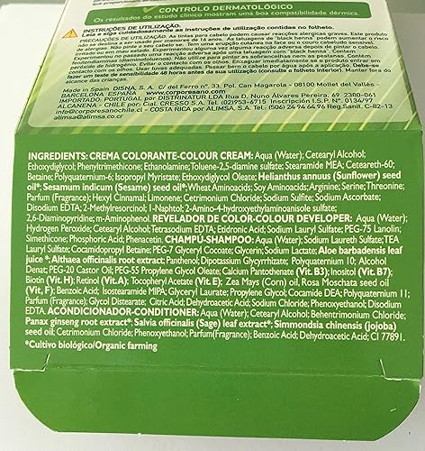 Miniatura 7 de Corpore Sano Tinte permanente para el cabello (no contiene PPD. AMONIA, RESORCINOL, PARABENOS. ( 5 Castaño Claro)