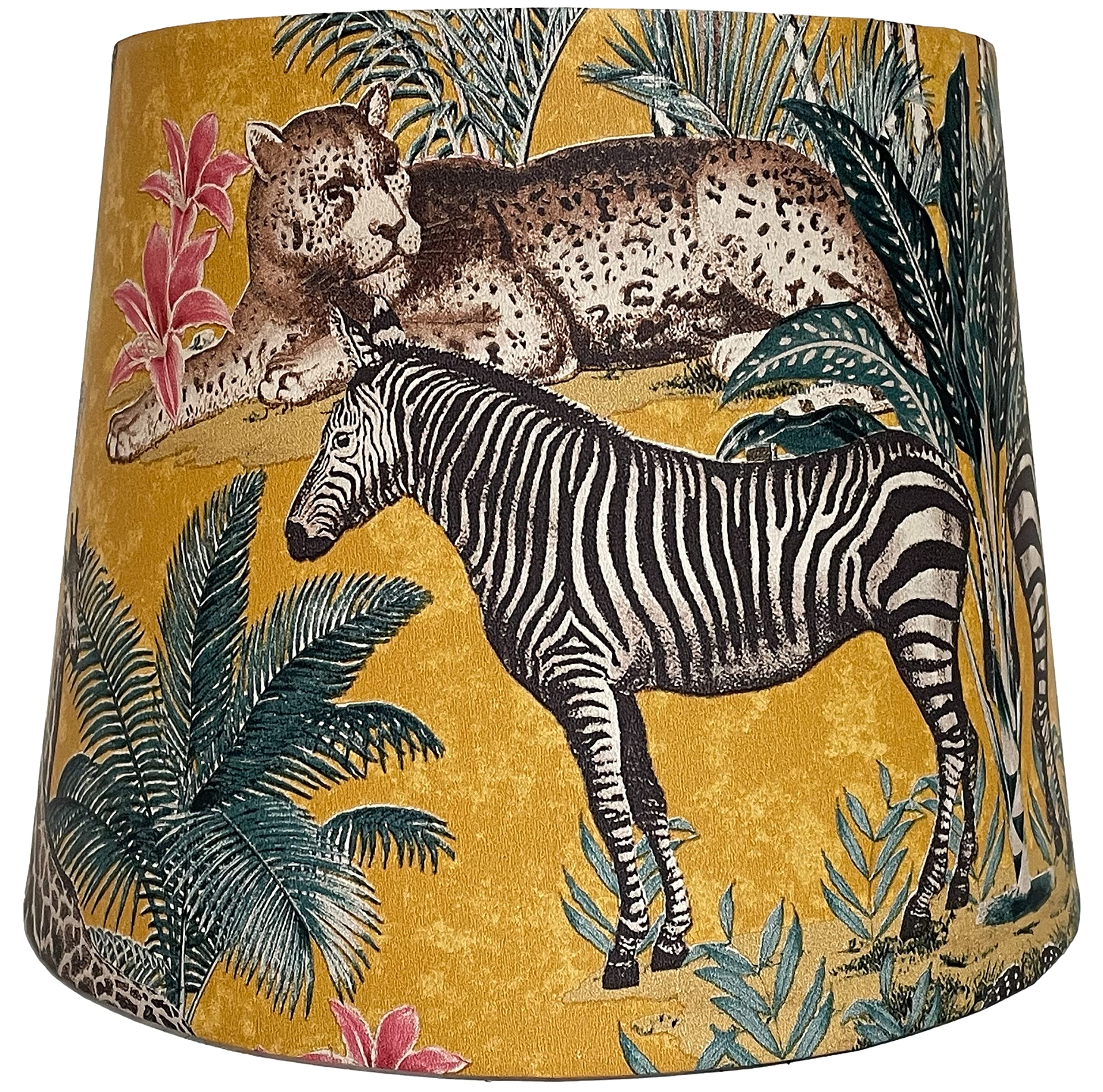 Lampshade Kings Mustard Yellow Safari Lampshade Ceiling Light Shade Ochre Jungle Animal Tropical Zebra Leopard Giraffe