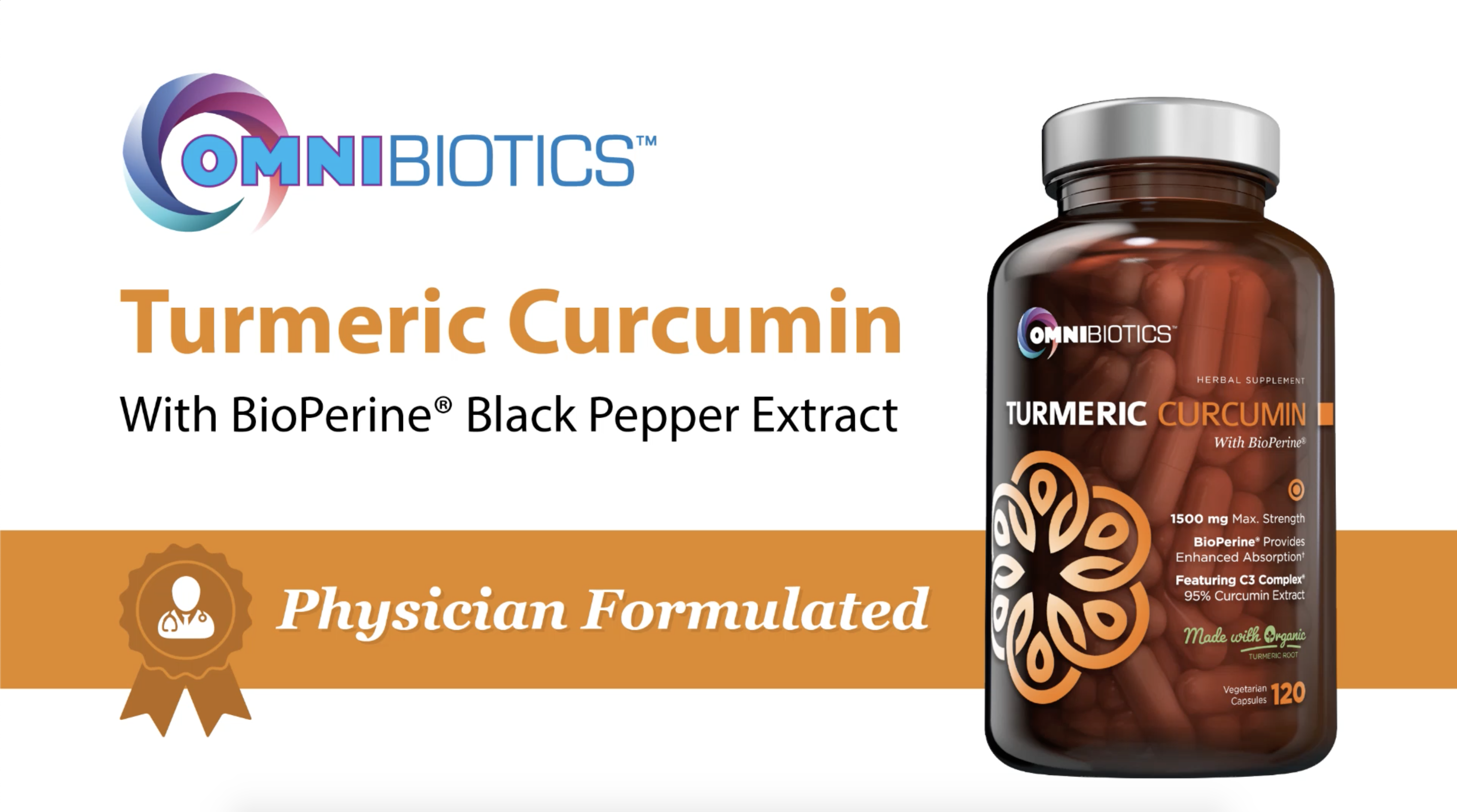 Amazon.com: OmniBiotics Organic Turmeric Curcumin Supplement with