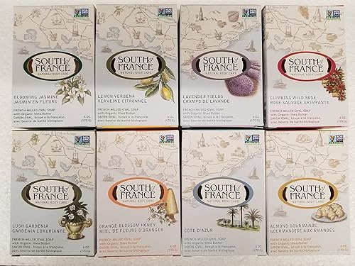 South of France - Paquete variado de jabón en barra (8 aromas de 6 onzas cada uno)