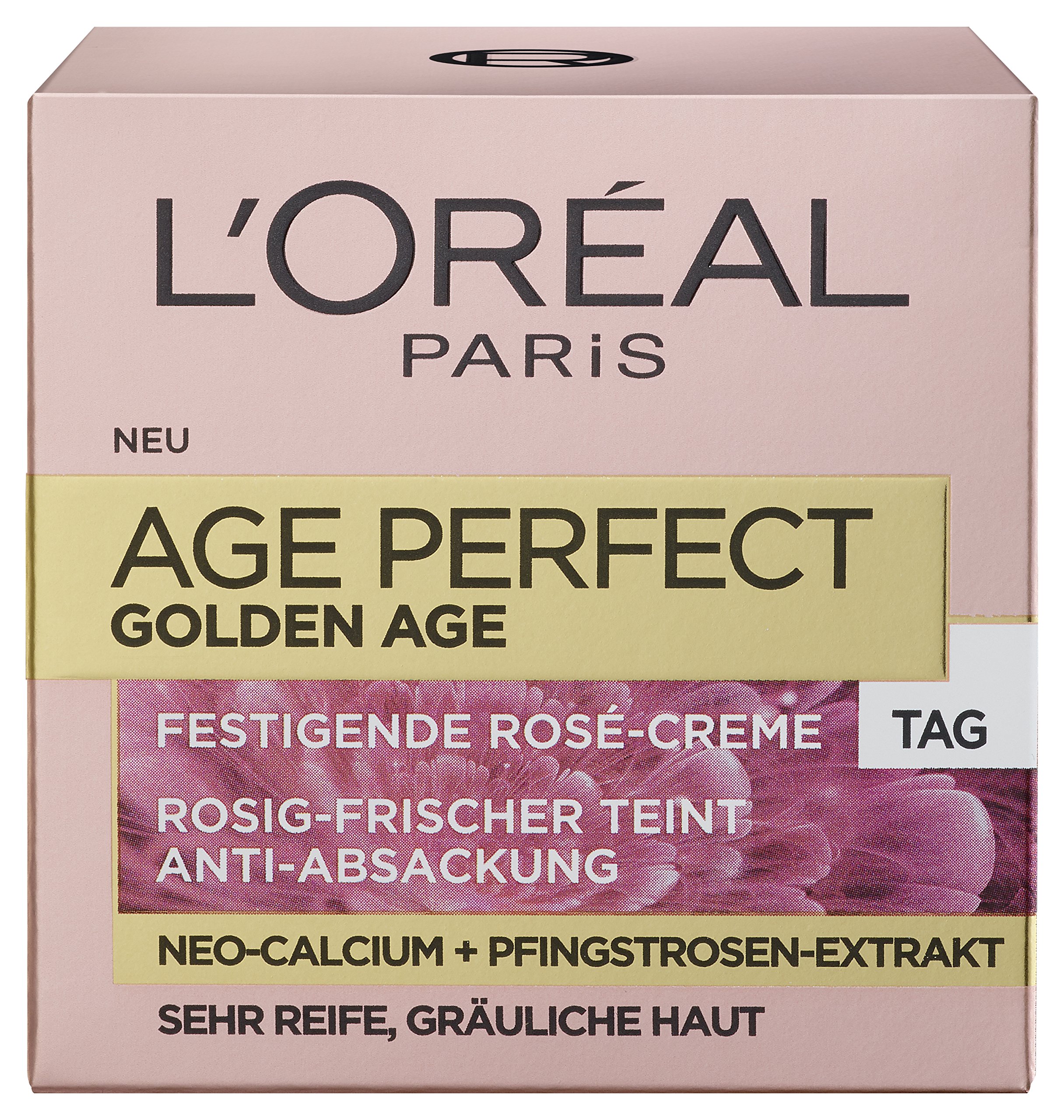 L'Oreal Paris Age Perfect Golden Age Cura Giornaliera, con estratto di Neo-Calcium e peonie, garantisce una carnagione fresca e rosea, confezione da 1 (1 x 50 ml)