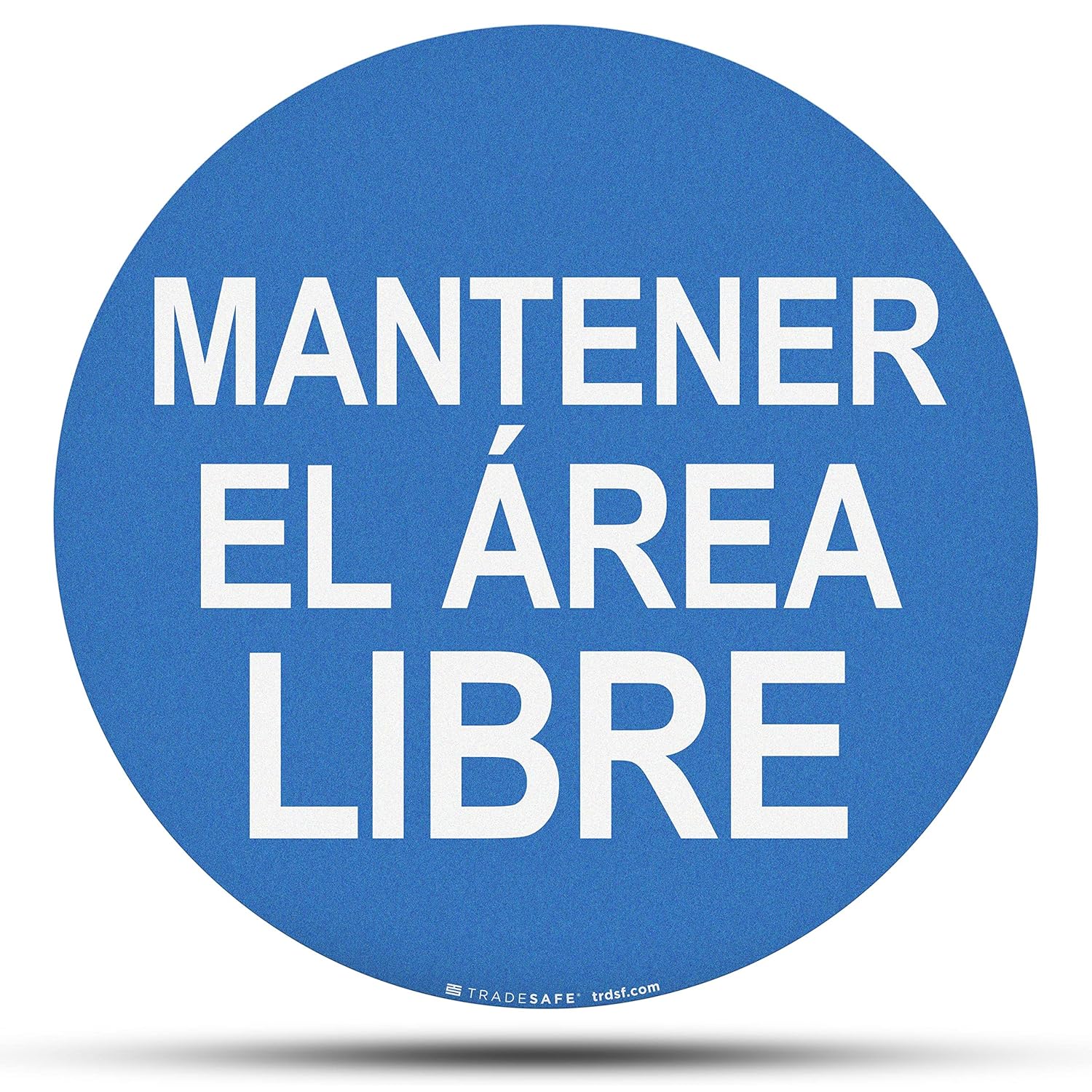 TRADESAFE Spanish Keep Area Clear Anti-Slip Floor Sticker - Mantener El Área Libre Floor Sign, Peel and Stick Adhesive Vinyl Sign, ANSI-Compliant, 17” Diameter Round Sticker