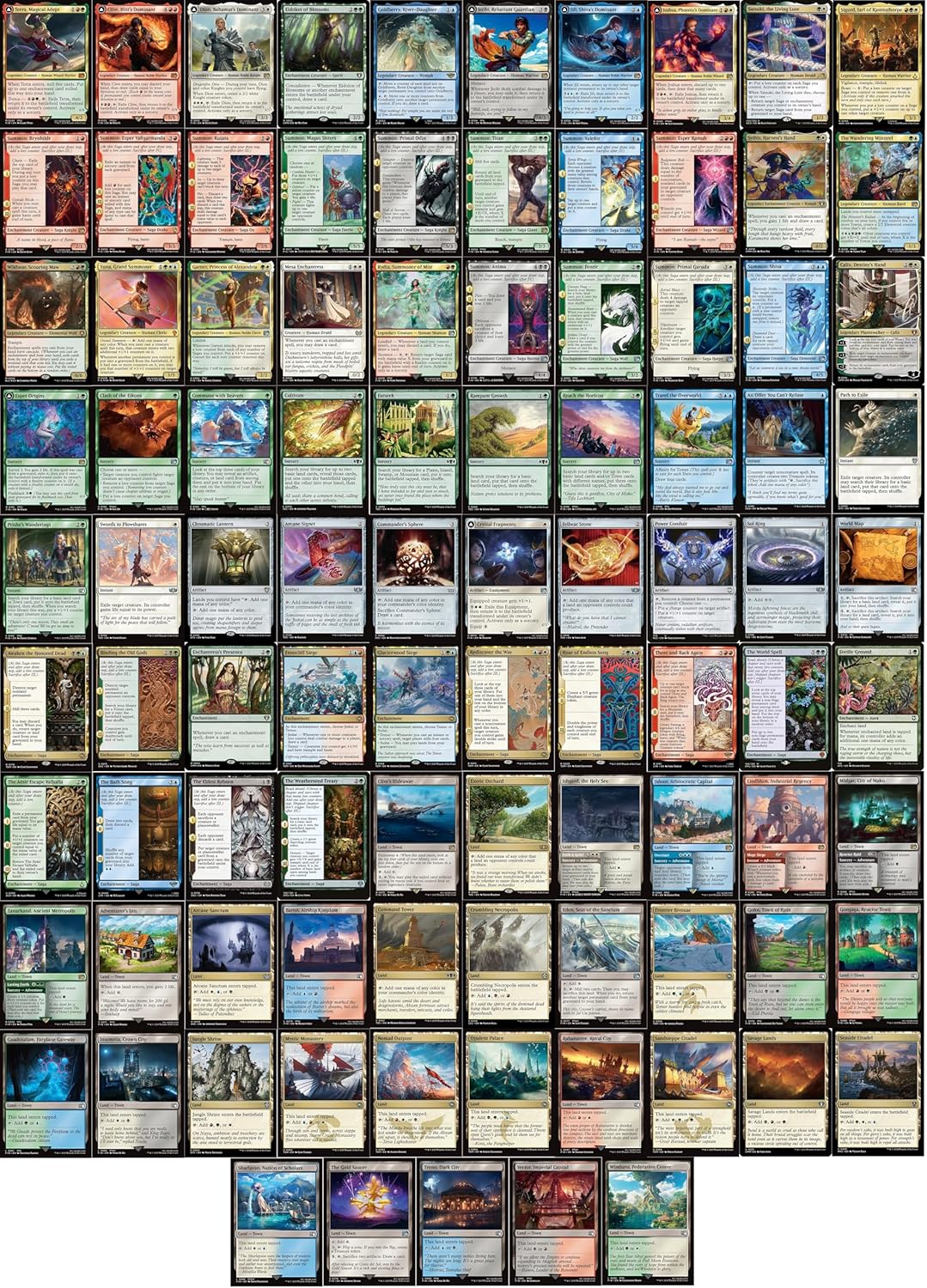 Final Fantasy Magic The Gathering Commander Deck - Summons Enchantments - 5 Color Blue Green White Red Black - EDH cEDH - 100 Card - Custom MTG Deck - Very Strong!