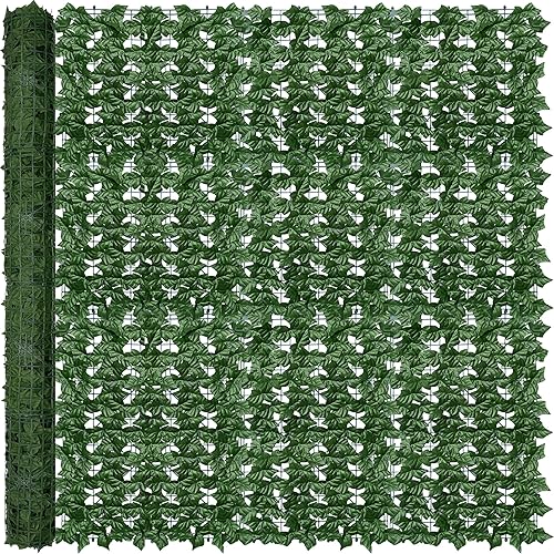 Artificial Ivy Privacy Fence Wall Screen: 6FT x12FT UV-Anti Faux Greenery Backdrop Ivy Vine Leaf Hedges Fence Panels for Patio, Balcony, Garden, Backyard Indoor Outdoor Green Wall Decor