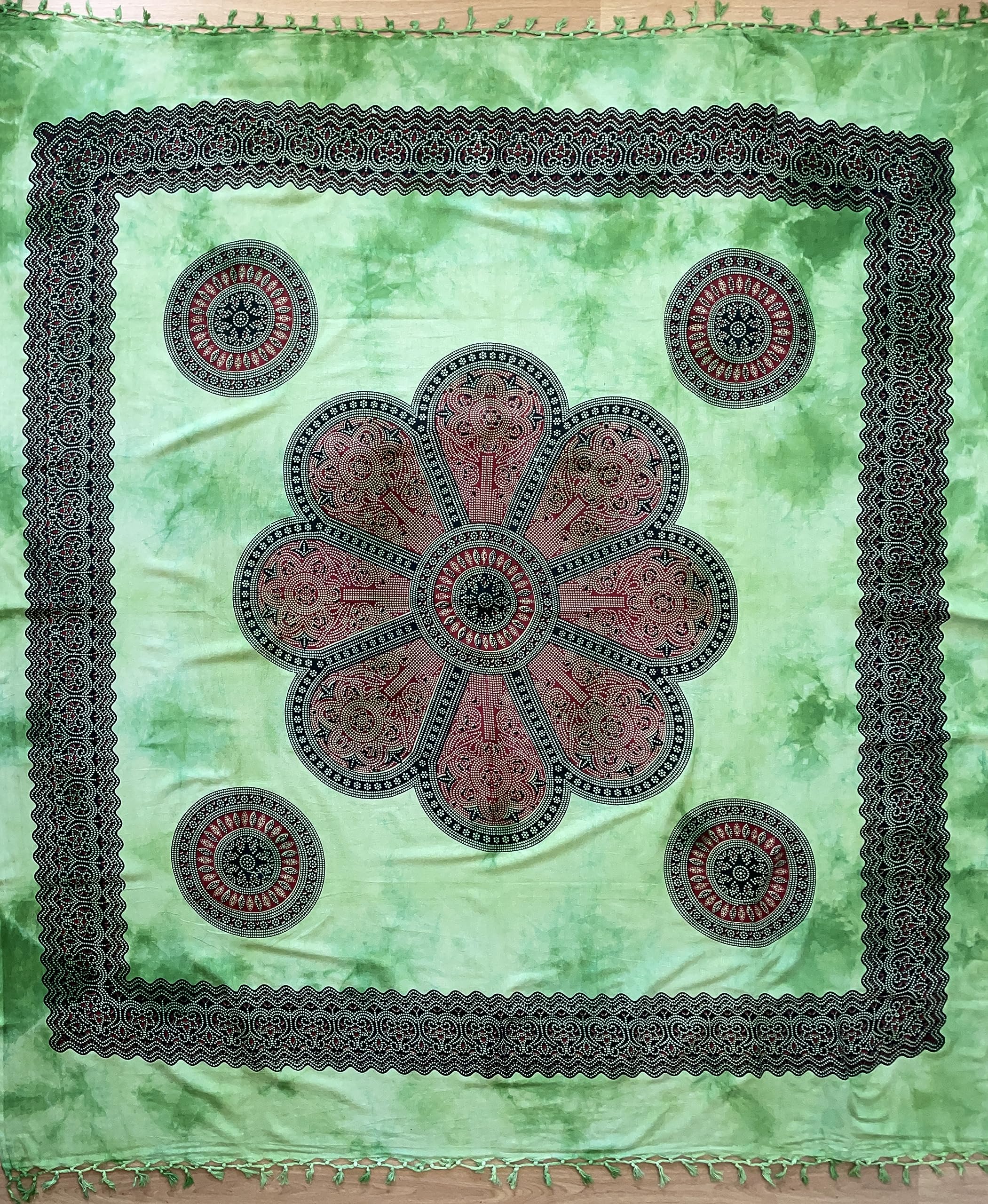 AleliHop Tapiz Mandala de Tela Multiusos XXL - Pareo/Esterilla/Toalla de Playa Grande Antiarena - manta de picnic para playa - Alfombra ligera de Yoga - tie dye - Decoracion Pared - 210x240cm