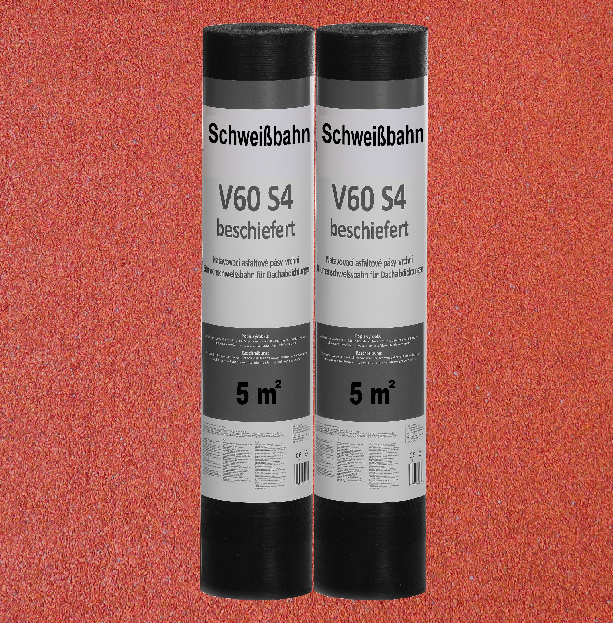Schweißbahn V60 S4 – Rote Bitumenbahn 10 X 5 M,  Produktbild-Vorschau 2