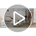 Hollyone Hydrangea Artificial Flowers with Vase White Silk Fake Flowers Arrangements in Glass Vase with Faux Water for Home Bathroom Office Table Centerpiece Shelf Decorations - Image 8