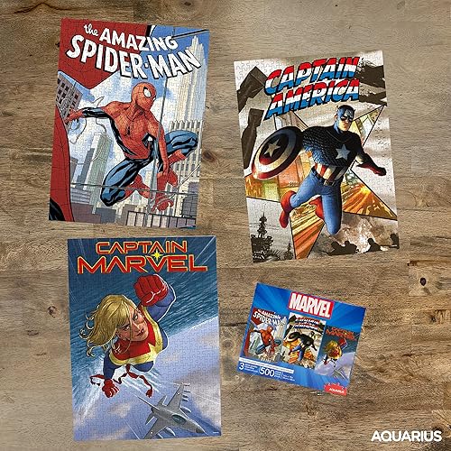 Miniatura 3 de AQUARIUS Set of 3 Marvel Puzzles (Three 500 Piece Jigsaw Puzzles) - Glare Free - Precision Fit - Virtually No Puzzle Dust - Officially Licensed