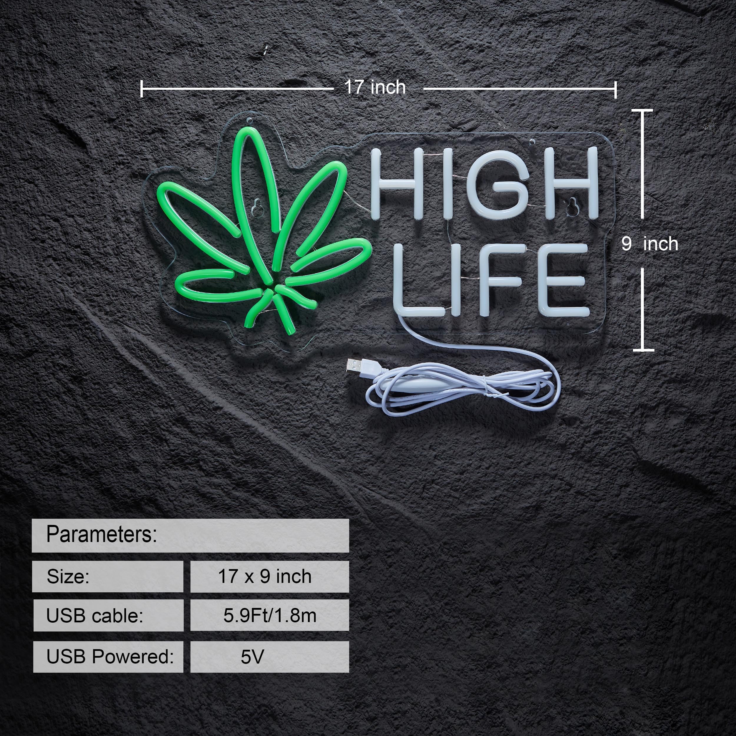 Amazon.com: High Life Neon Sign Dimmable LED Light for Marijuana 